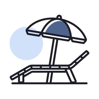 Lounger Beach Sunbed Chair vector icon