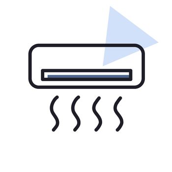 Split-system air conditioner flat vector icon