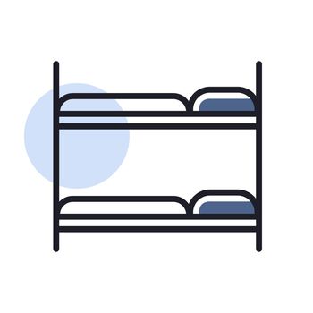 Bunk bed flat vector isolated icon