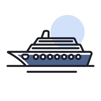 Cruise liner flat vector isolated icon