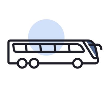 Travel bus flat vector isolated icon