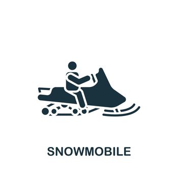Snowmobile icon. Monochrome simple icon for templates, web design and infographics