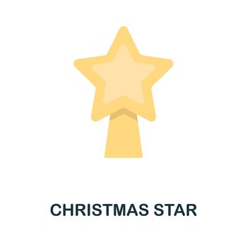Christmas Star flat icon. Colored element sign from christmas collection. Flat Christmas Star icon sign for web design, infographics and more.