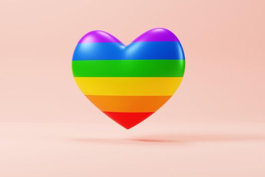 PRIDE Heart symbol for LGBTQ+. 3D Randering.