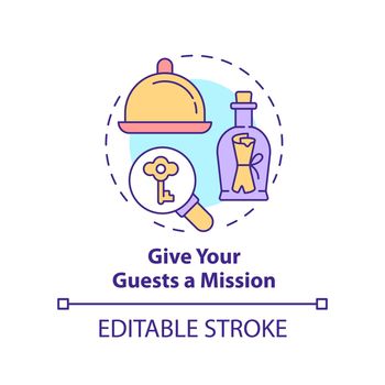 Give guests mission concept icon