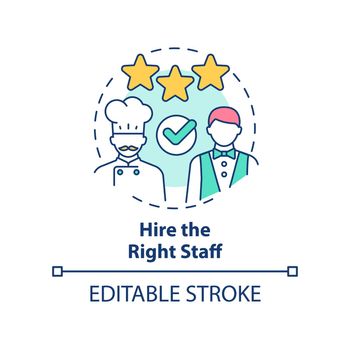 Hire right staff concept icon
