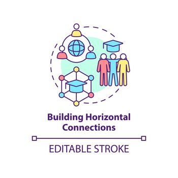 Building horizontal connections concept icon