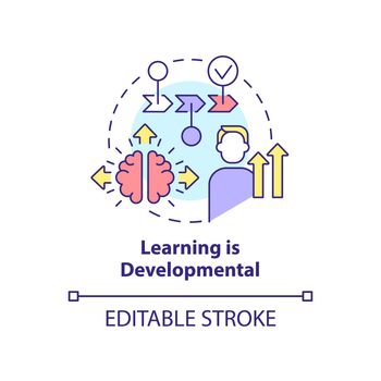 Learning is developmental concept icon