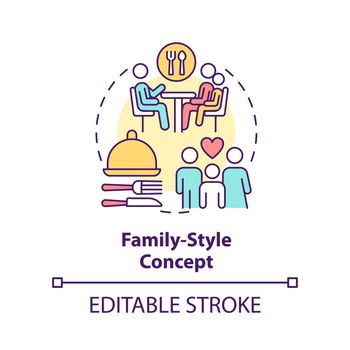 Family-style restaurant concept icon