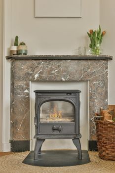 Stylish vintage fireplace