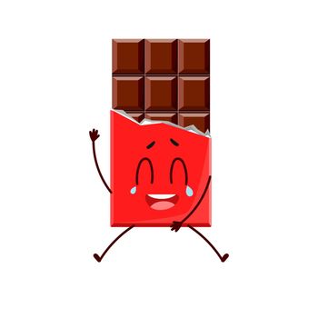 Cute cartoon chocolate bar with emotion