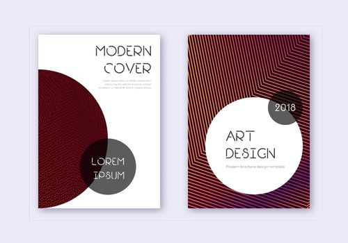 Trendy cover design template set. Orange abstract