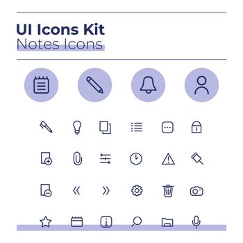 Notes UI icons kit