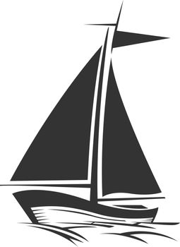 Sailing boat logo silhouette