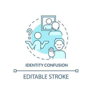 Identity confusion turquoise concept icon