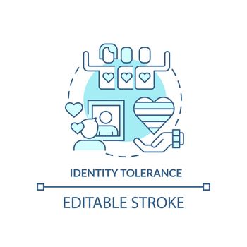 Identity tolerance turquoise concept icon