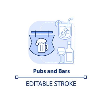 Pubs and bars light blue concept icon