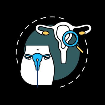 Gynecological examination concept icon for dark theme