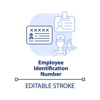 Employee identification number light blue concept icon