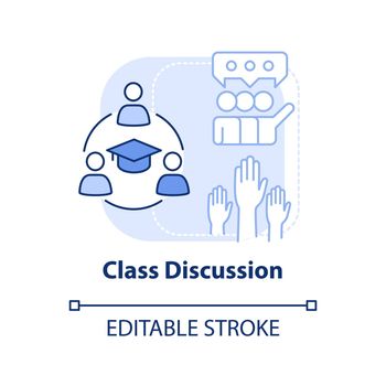 Class discussion light blue concept icon