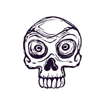Vector drawing of a stylized skull on a white background