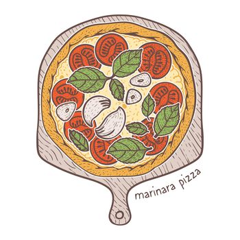 Marinara Pizza, sketching illustration