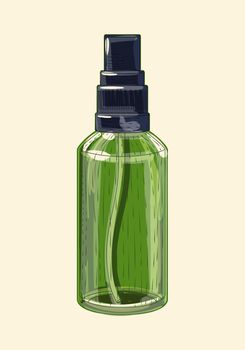 Medicinal green glass sprinkler