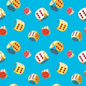 Seamless Pattern of Lucky Dice with six
