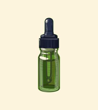 Medicinal green glass pipette