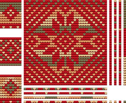 Christmas knitting red pattern of Ugle Sweater