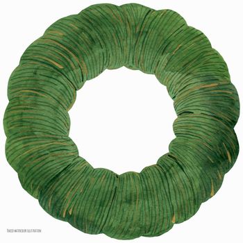 Christmas Wreath Green Watercolor Base Ring