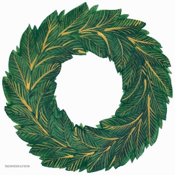 Christmas Wreath Green Leaf Base Ring