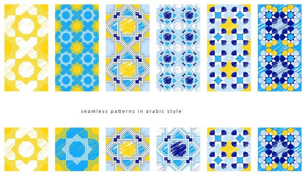Arabic seamless patterns in sketch technique