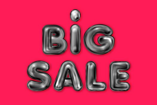 Big Sale black latex lettering on the red background