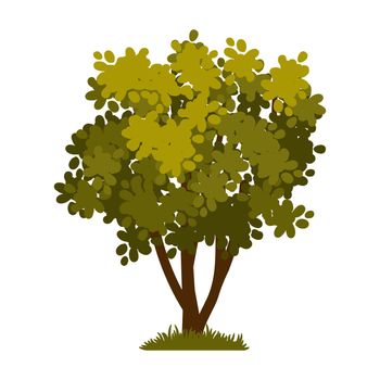 Cartoon green tree icon