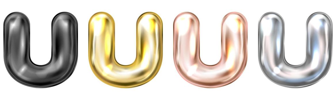 Golden foil balloon, inflated alphabet symbol A
