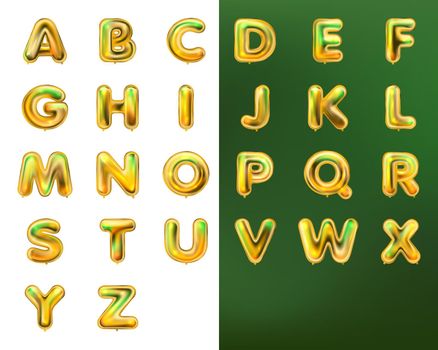 Golden shiny alphabeth