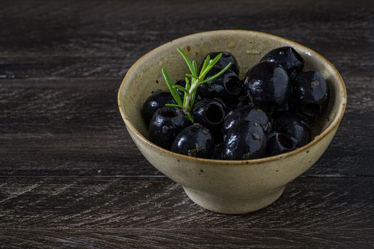 Olives in a ceramic bowl 