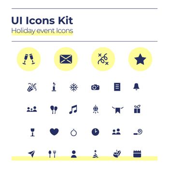 Holiday events UI icons kit