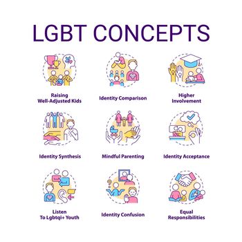 LGBT concept icons set