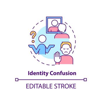 Identity confusion concept icon