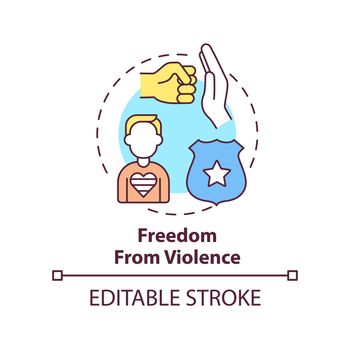 Freedom from violence concept icon