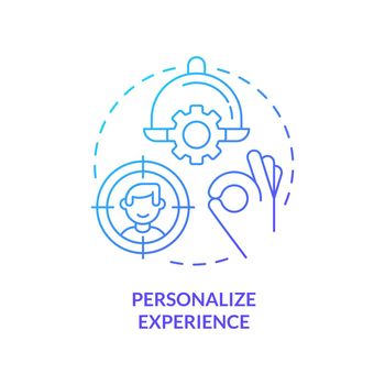 Personalize experience blue gradient concept icon