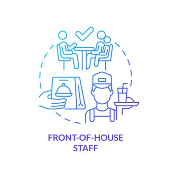 Front-of-house staff blue gradient concept icon