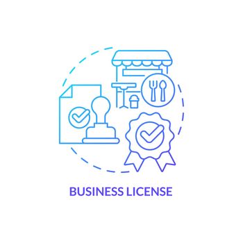 Business license blue gradient concept icon