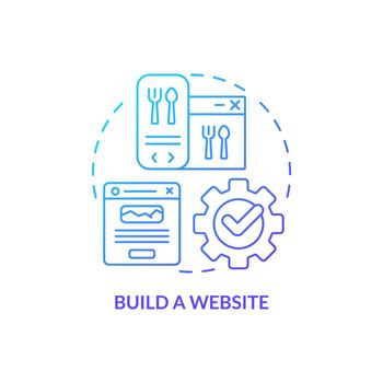 Build website blue gradient concept icon