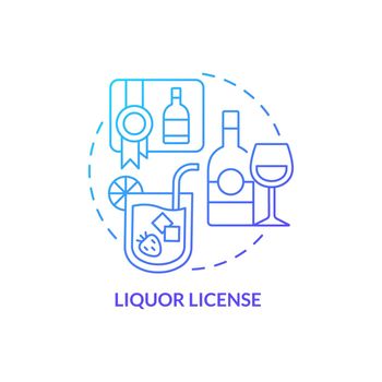 Liquor license blue gradient concept icon