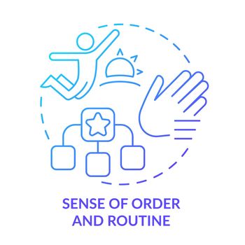 Sense of order and routine blue gradient concept icon