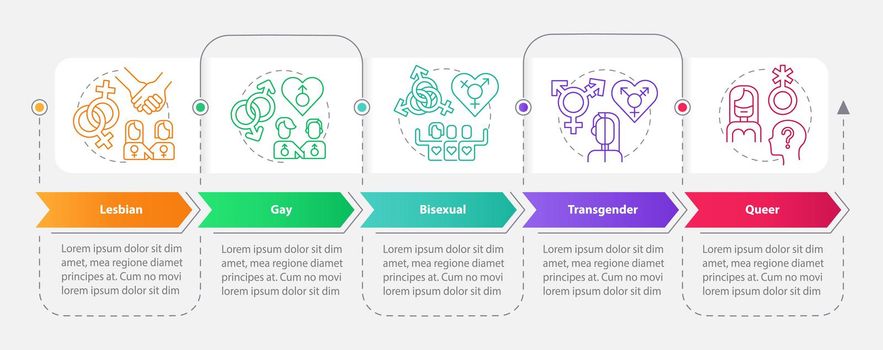 LGBT community includes rectangle infographic template