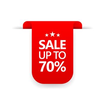 Special offer sign. Price tag for sale up to 70% discount promotion. Shopping tags line icon